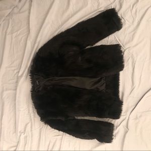 Topshop faux fur coat w zipper